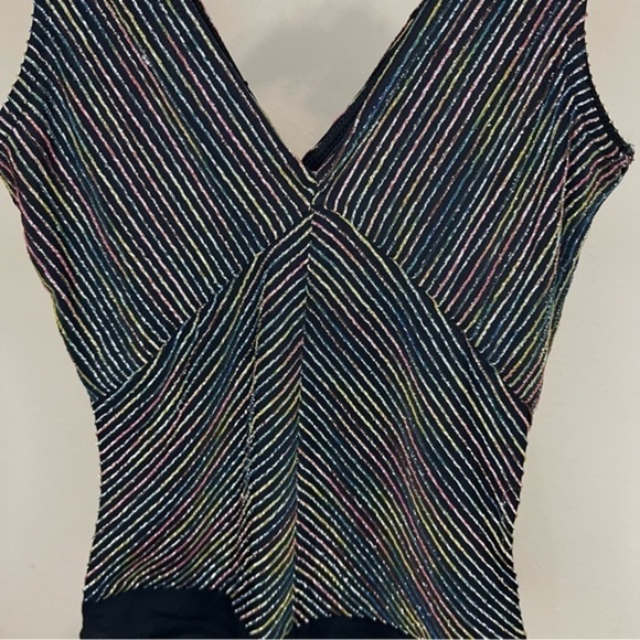 Zara Sparkly Glitter Multicolor Stripe Bodysuit - Picture 3 of 6